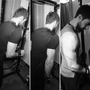 cable tricep pressdown to get bigger arms as an ectomorph