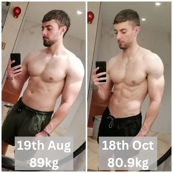 Simon Byrne from Bodies By Byrne 8 week cutting body transformation